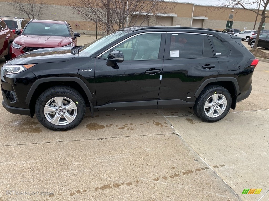 2021 RAV4 XLE AWD Hybrid - Midnight Black Metallic / Light Gray photo #1