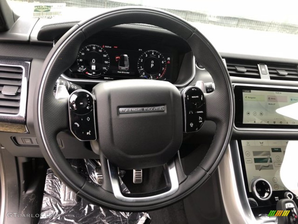 2021 Land Rover Range Rover Sport HSE Dynamic Ebony Steering Wheel Photo #140231546