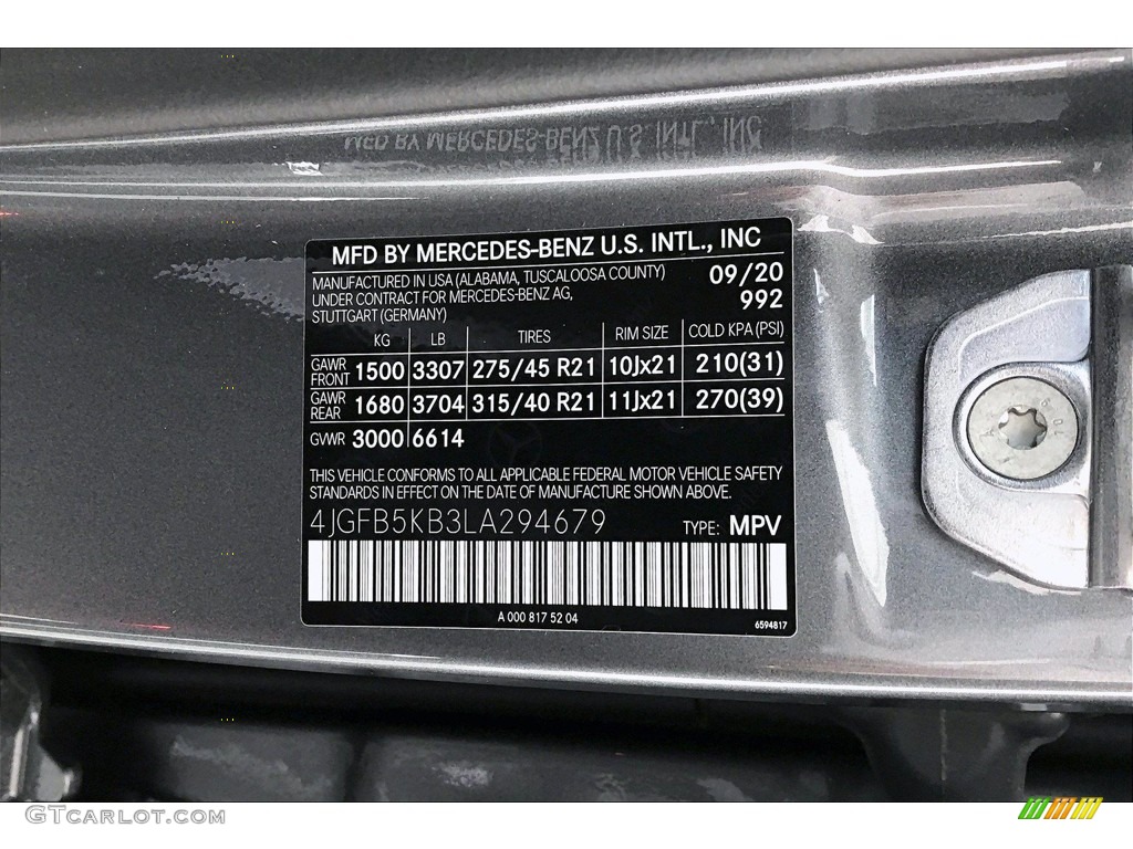 2020 GLE 450 4Matic - Selenite Grey Metallic / Black photo #11