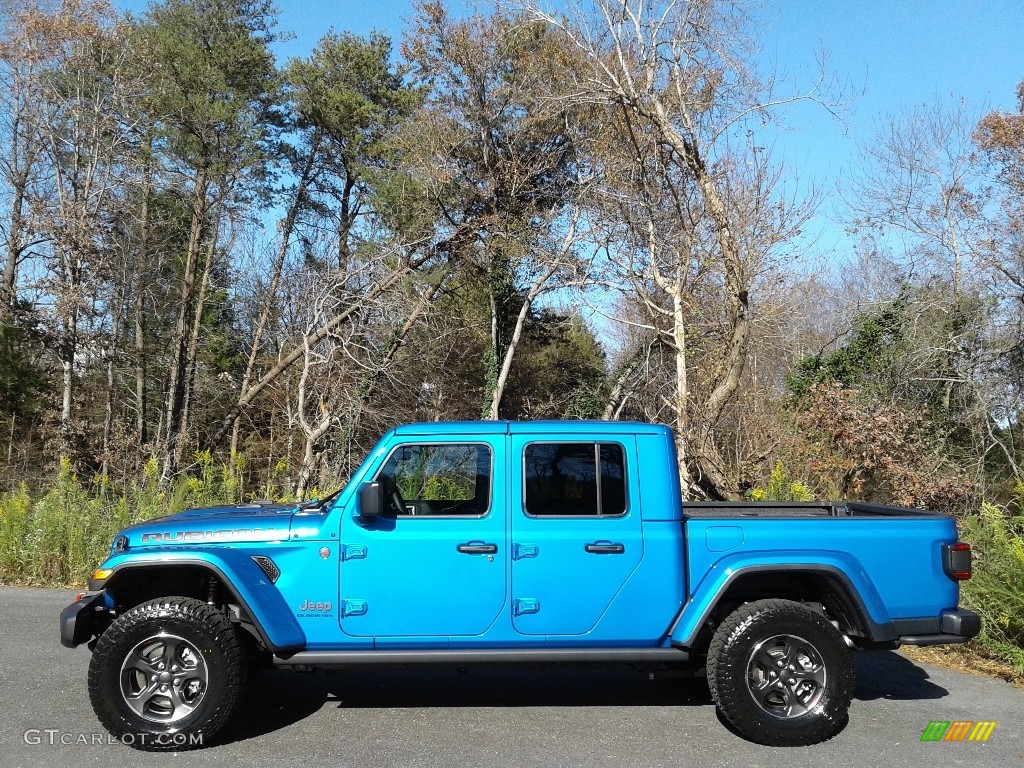 2021 Gladiator Rubicon 4x4 - Hydro Blue Pearl / Black photo #1