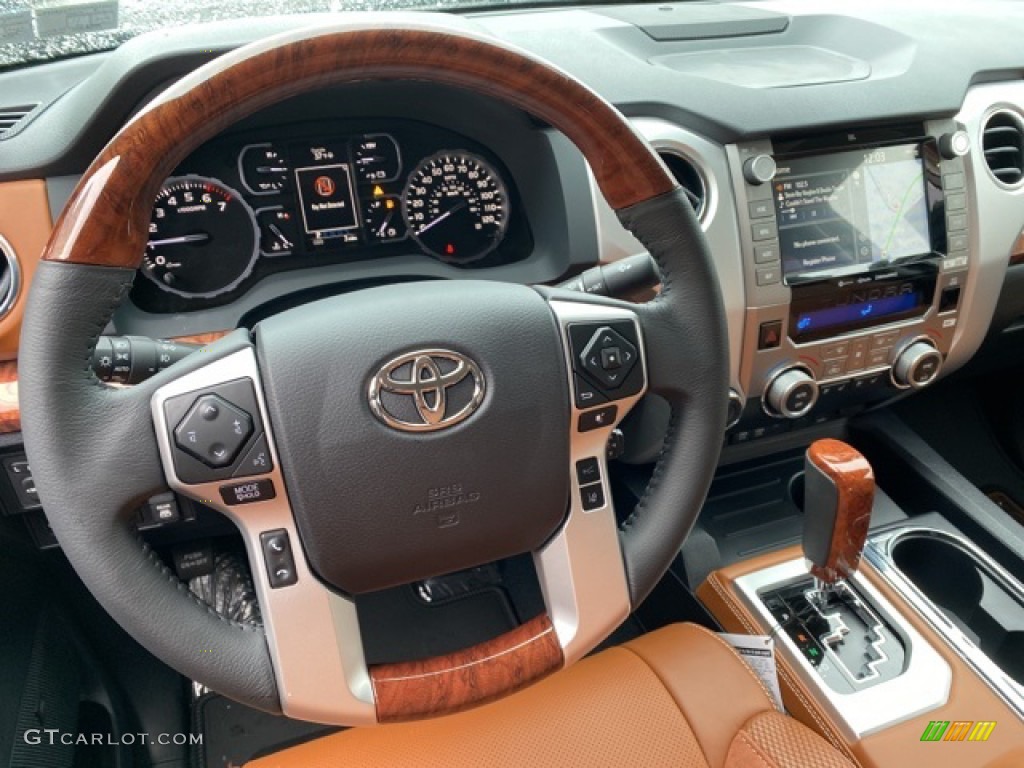 2021 Toyota Tundra 1794 CrewMax 4x4 1794 Edition Brown/Black Steering Wheel Photo #140234934