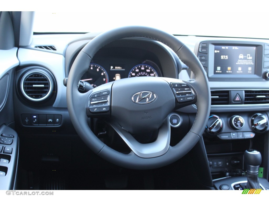 2021 Hyundai Kona SEL Black/Gray Steering Wheel Photo #140235333
