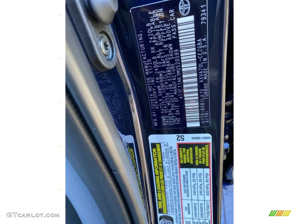 2021 Camry Color Code 8X8 for Blueprint Photo #140238405