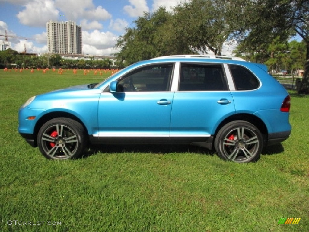 2008 Cayenne Turbo - Marine Blue Metallic / Sand Beige Full Leather photo #3
