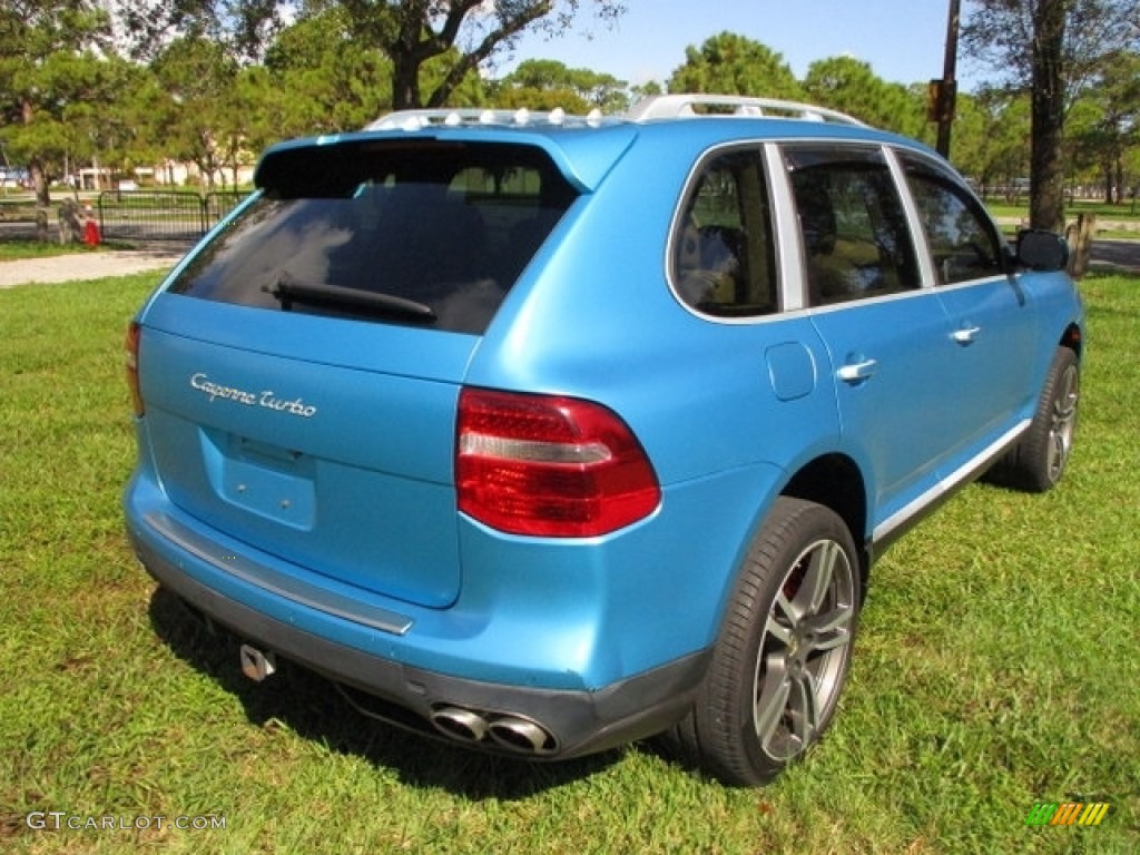 2008 Cayenne Turbo - Marine Blue Metallic / Sand Beige Full Leather photo #9