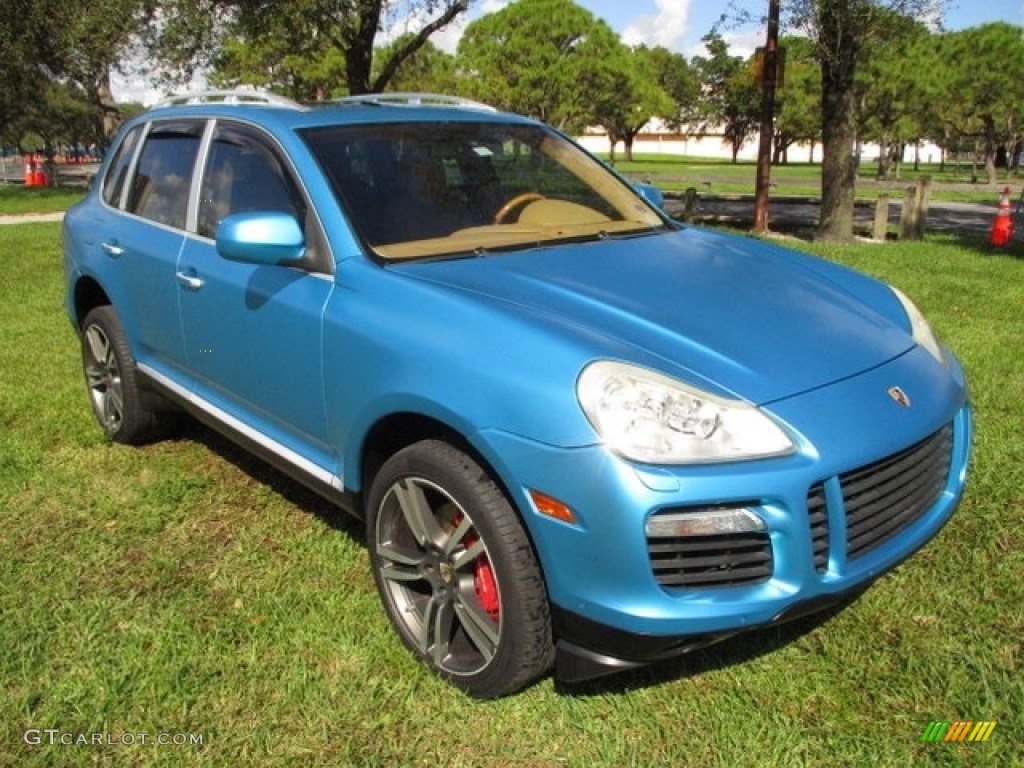 2008 Cayenne Turbo - Marine Blue Metallic / Sand Beige Full Leather photo #13