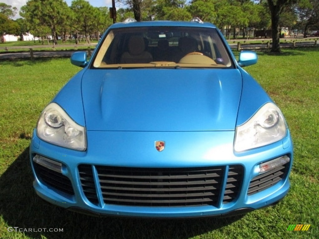 2008 Cayenne Turbo - Marine Blue Metallic / Sand Beige Full Leather photo #15