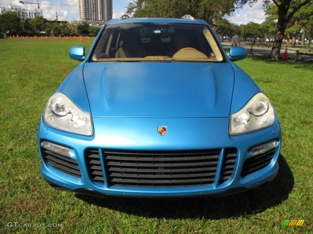 2008 Cayenne Turbo - Marine Blue Metallic / Sand Beige Full Leather photo #38