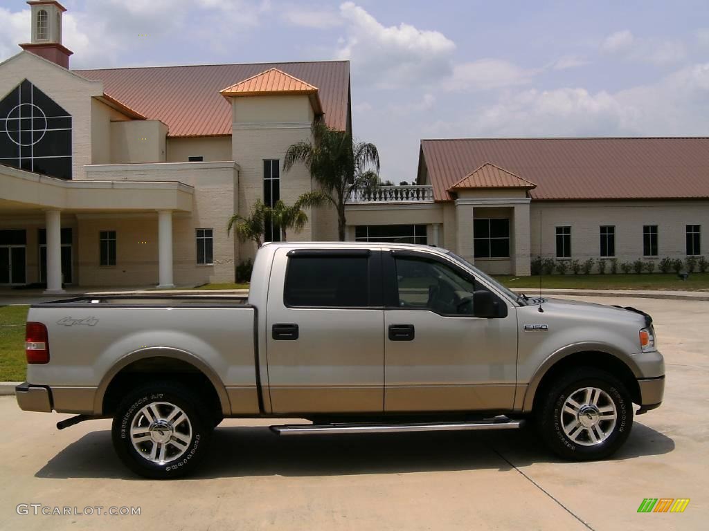 2006 F150 Lariat SuperCrew 4x4 - Smokestone Metallic / Tan photo #2