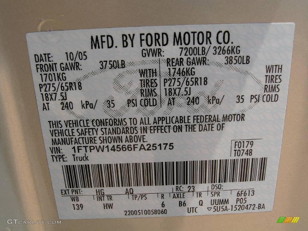 2006 F150 Lariat SuperCrew 4x4 - Smokestone Metallic / Tan photo #13