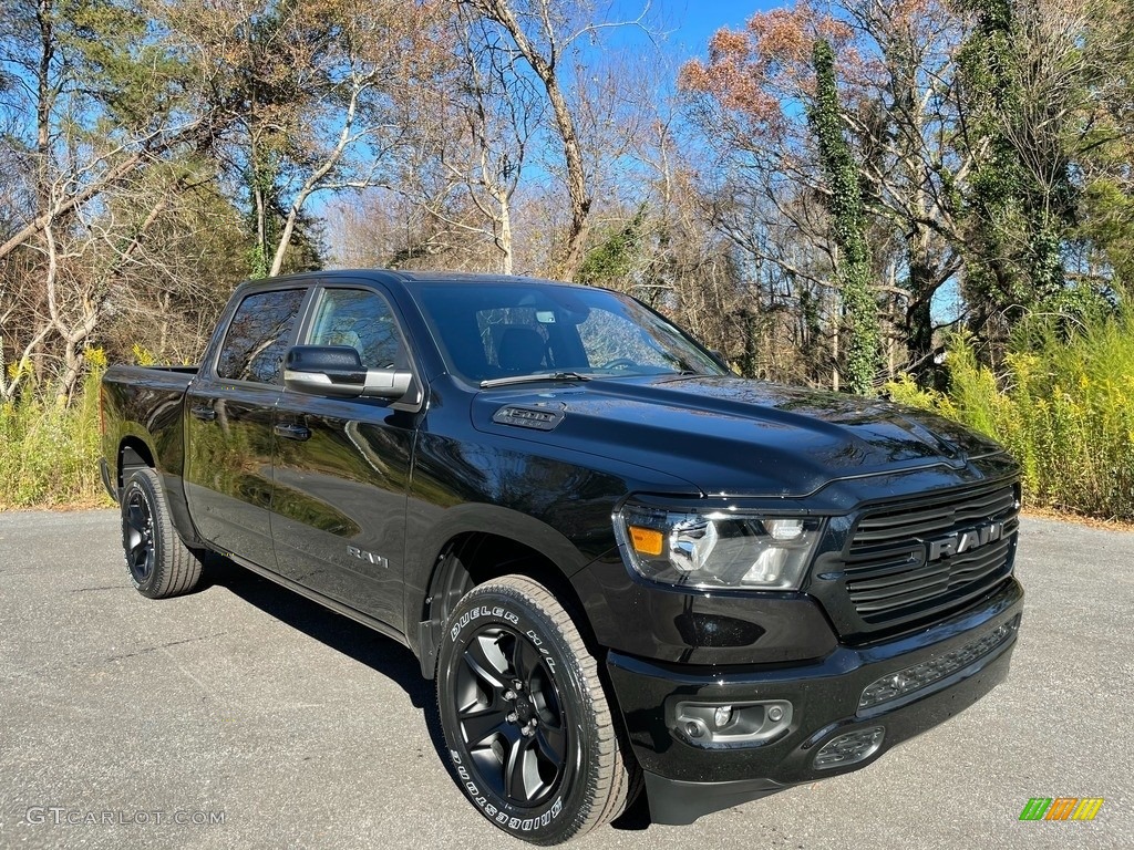 Diamond Black Crystal Pearl 2021 Ram 1500 Big Horn Crew Cab 4x4 Exterior Photo #140246087