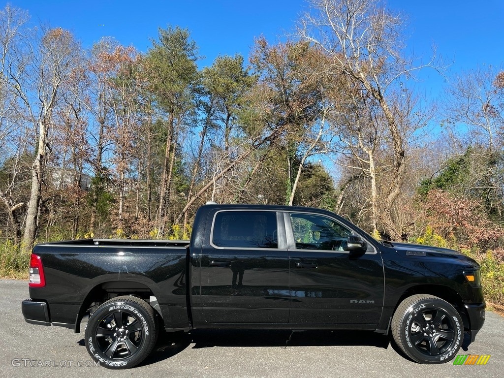 Diamond Black Crystal Pearl 2021 Ram 1500 Big Horn Crew Cab 4x4 Exterior Photo #140246117
