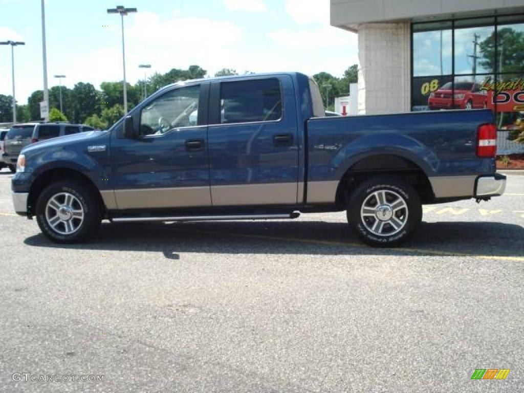 2006 F150 XLT SuperCrew - Medium Wedgewood Blue Metallic / Tan photo #4