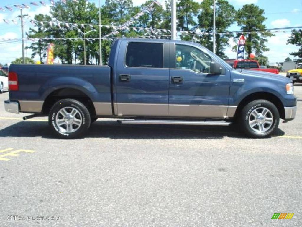 2006 F150 XLT SuperCrew - Medium Wedgewood Blue Metallic / Tan photo #7