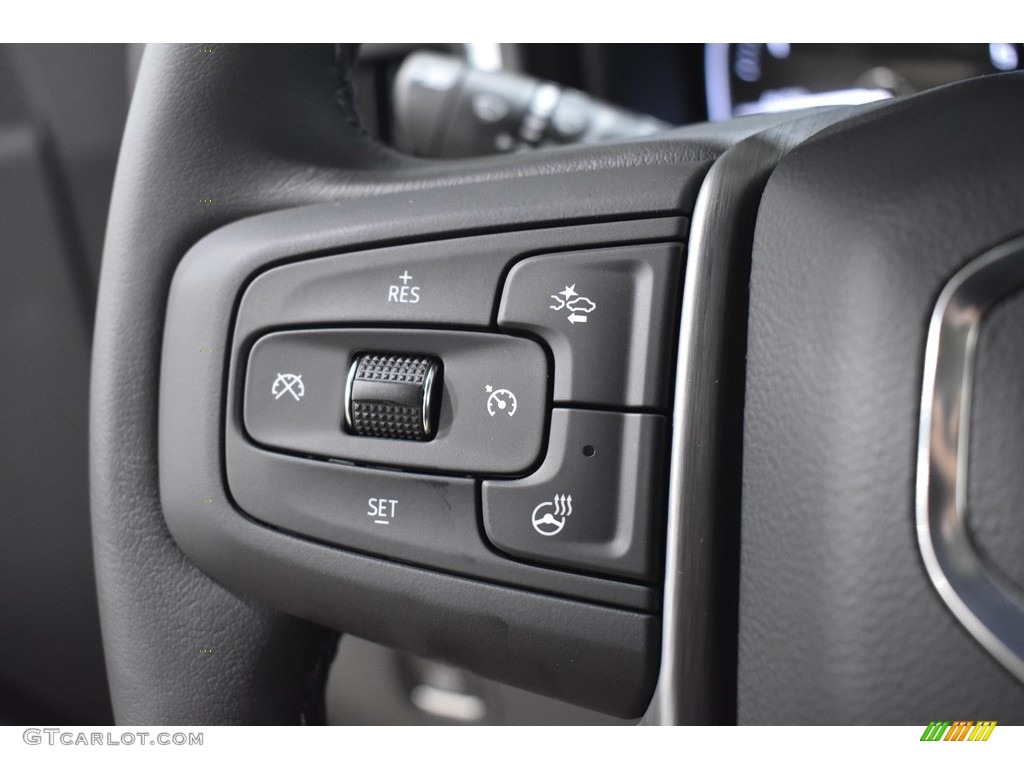 2021 GMC Sierra 1500 Denali Crew Cab 4WD Jet Black Steering Wheel Photo #140246807