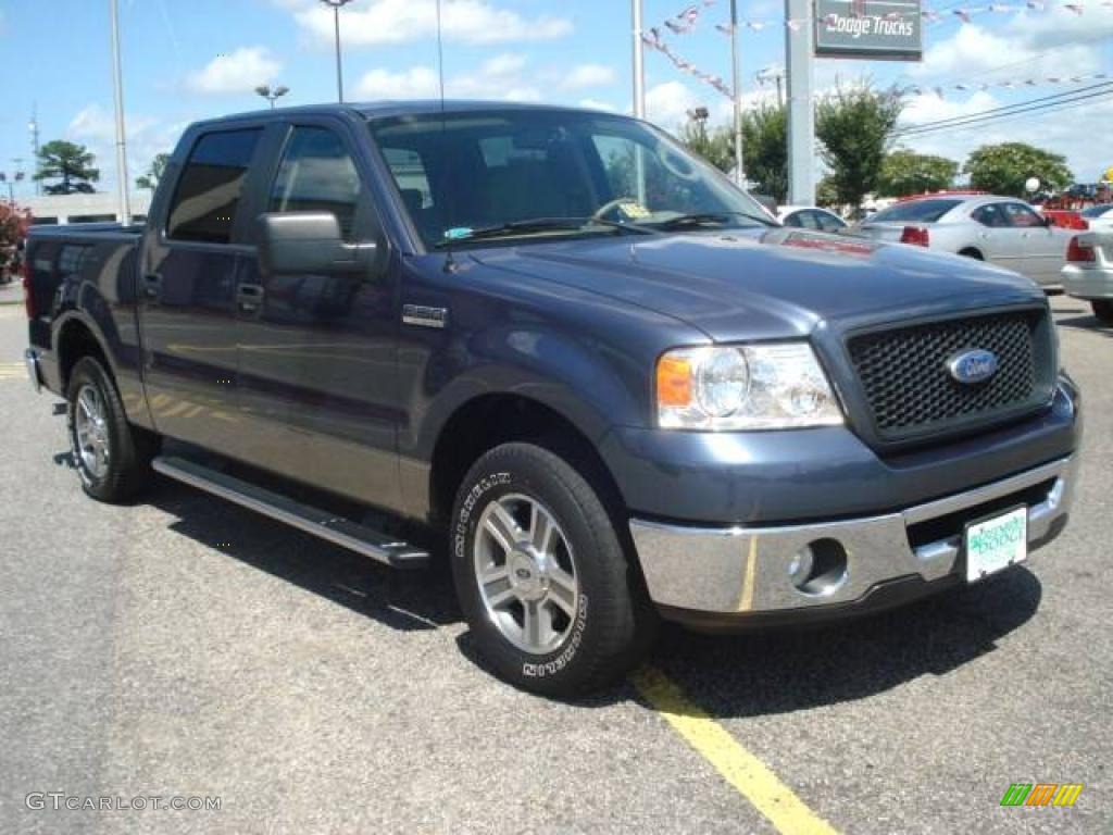 2006 F150 XLT SuperCrew - Medium Wedgewood Blue Metallic / Tan photo #8