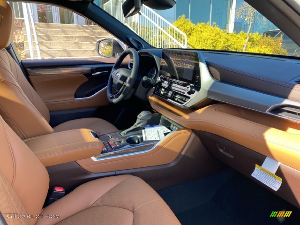 2021 Toyota Highlander Hybrid Platinum AWD Glazed Caramel Dashboard Photo #140247782