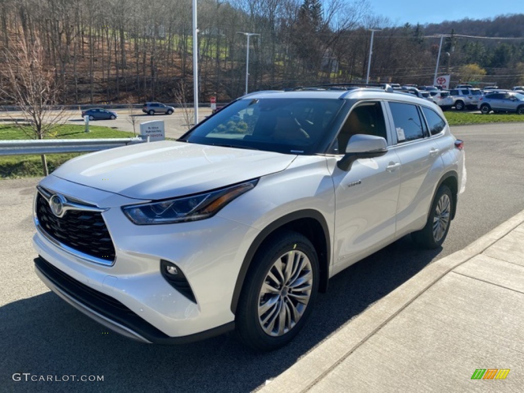 2021 Highlander Hybrid Platinum AWD - Blizzard White Pearl / Glazed Caramel photo #13