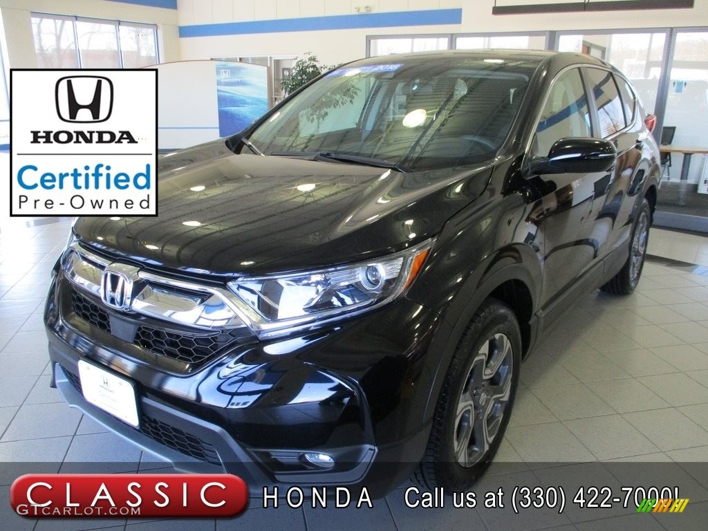 2018 CR-V EX AWD - Crystal Black Pearl / Black photo #1