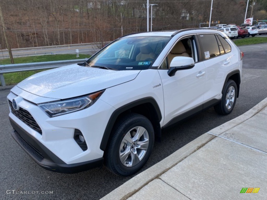 Super White 2021 Toyota RAV4 XLE AWD Hybrid Exterior Photo #140248481