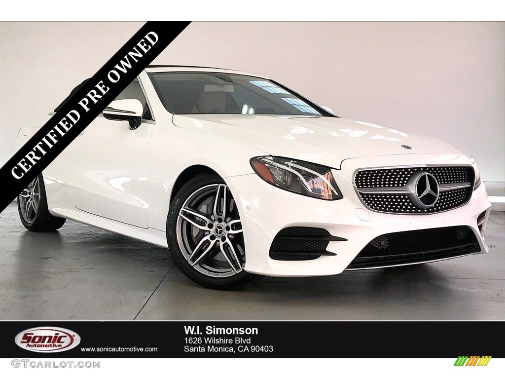 2018 E 400 Convertible - Polar White / Macchiato Beige/Espresso Brown photo #1