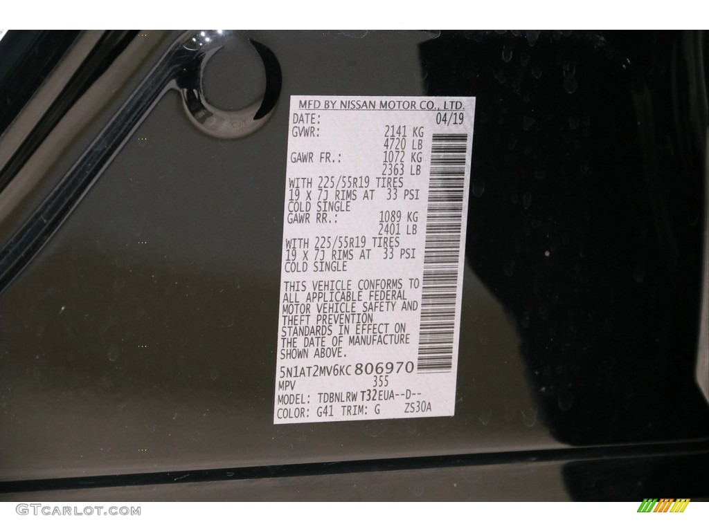 2019 Rogue Color Code G41 for Magnetic Black Photo #140252780