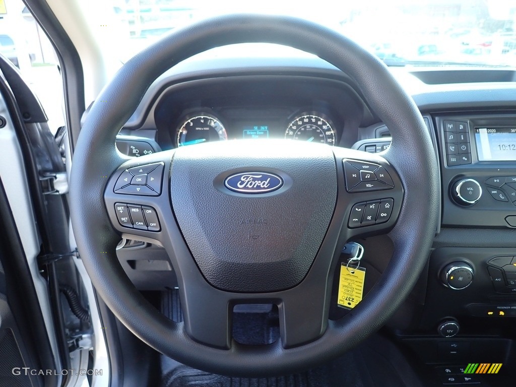 2020 Ford Ranger STX SuperCrew 4x4 Ebony Steering Wheel Photo #140256929