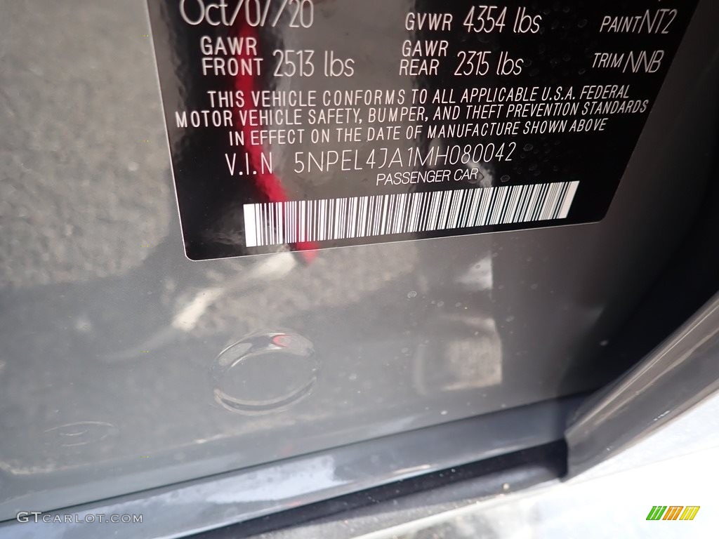 2021 Sonata Color Code NT2 for Hampton Gray Photo #140257118