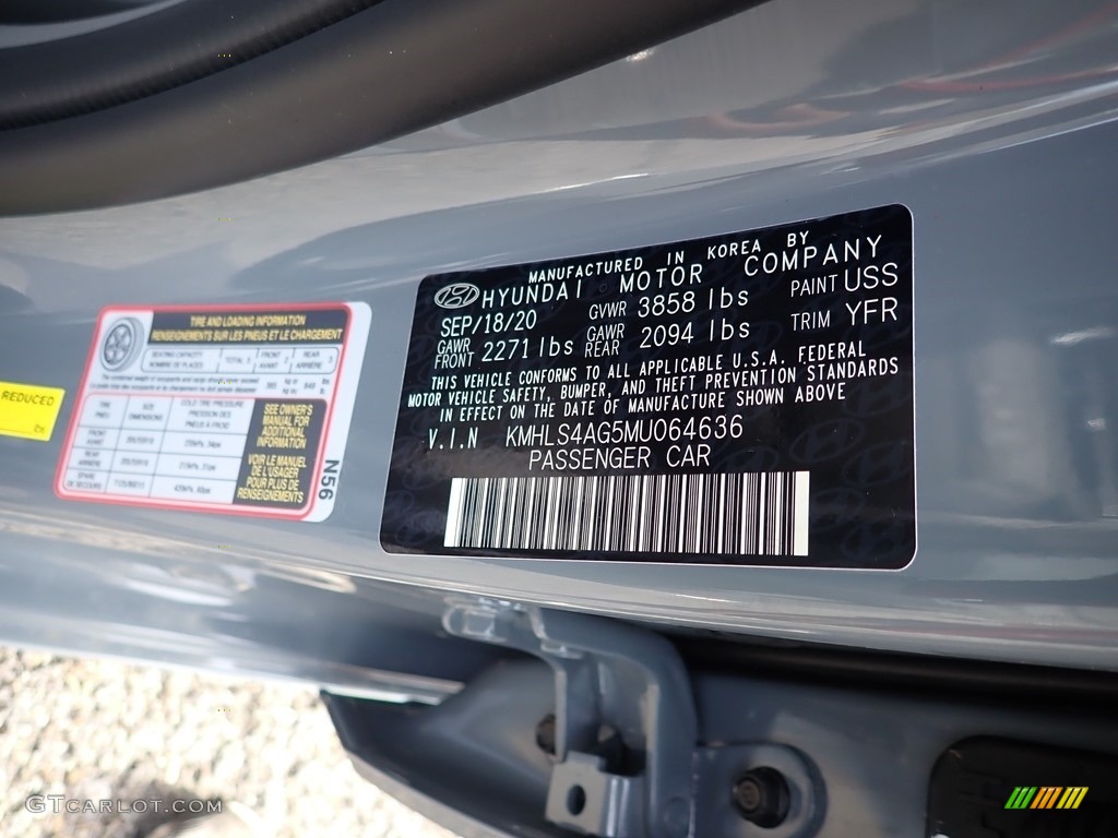 2021 Elantra Color Code USS for Electric Shadow Photo #140258129
