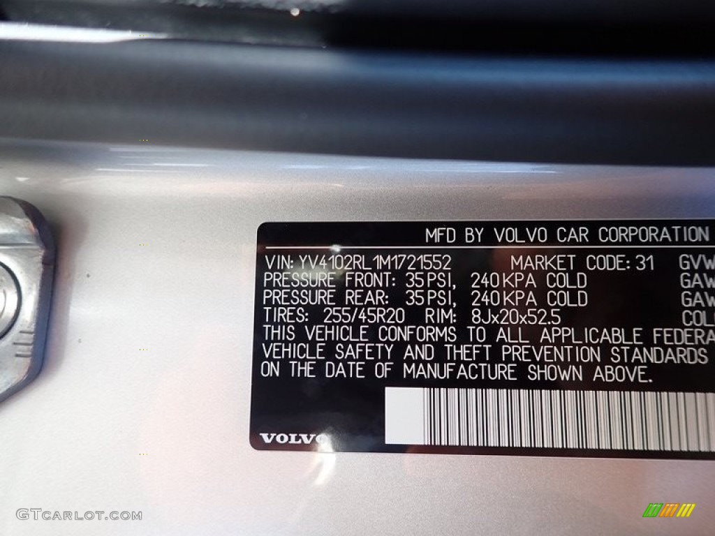 2021 XC60 T5 AWD Inscription - Bright Silver Metallic / Blonde/Charcoal photo #11