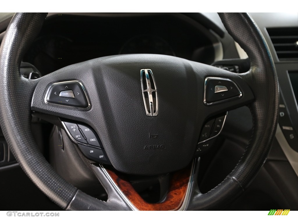 2014 Lincoln MKZ AWD Charcoal Black Steering Wheel Photo #140261654