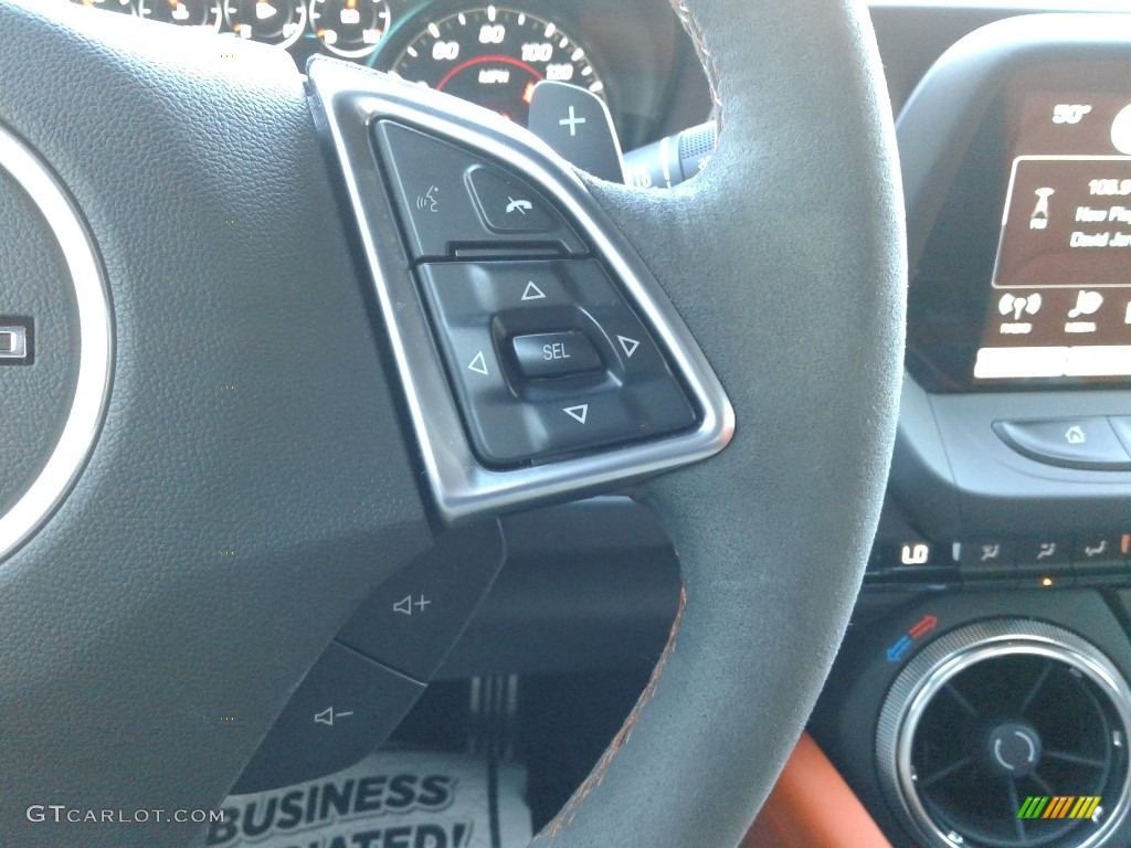 2018 Chevrolet Camaro SS Coupe Hot Wheels Package Jet Black/Orange Accents Steering Wheel Photo #140263040