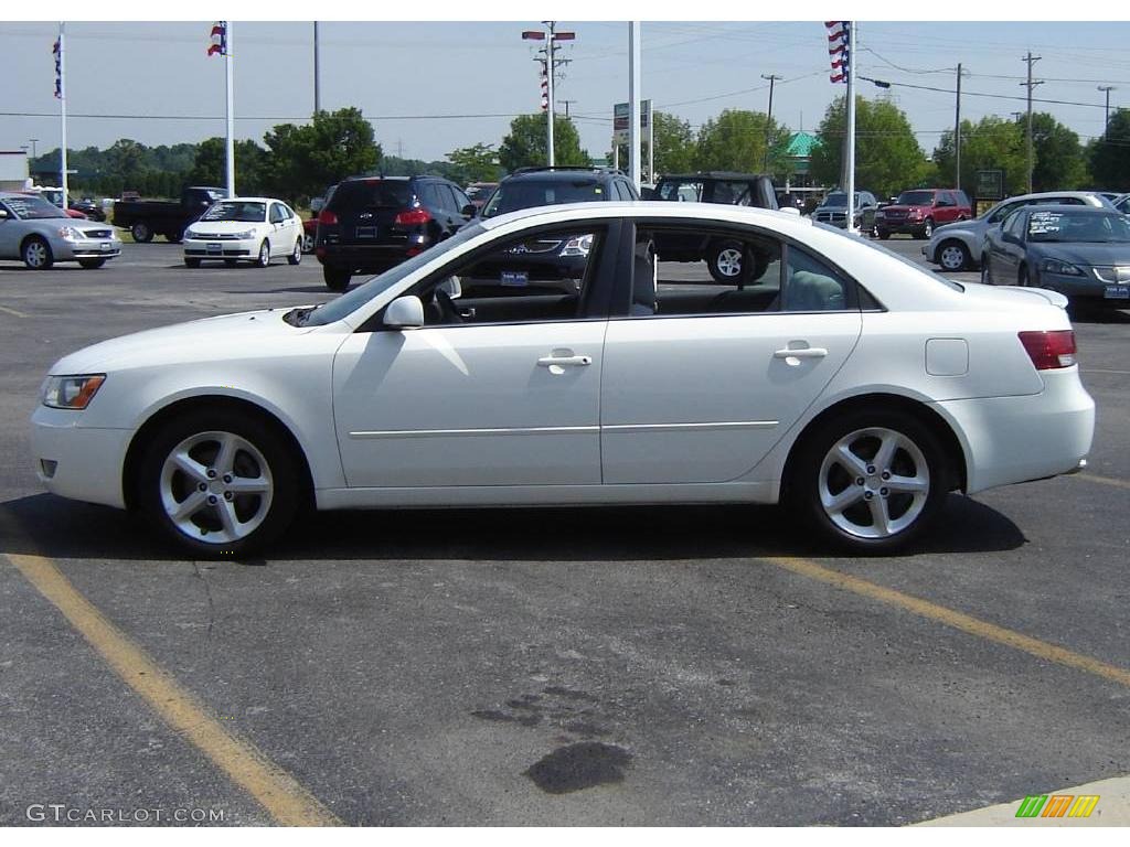 2008 Sonata SE V6 - Powder White Pearl / Beige photo #2