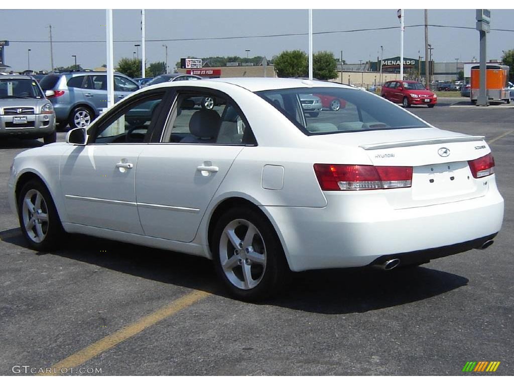 2008 Sonata SE V6 - Powder White Pearl / Beige photo #3