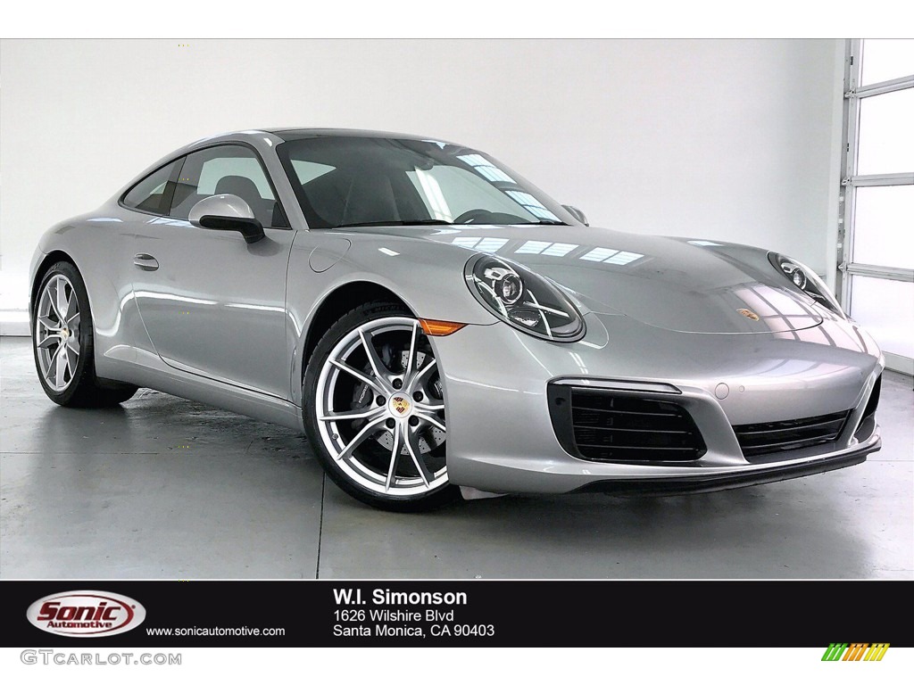 2018 911 Carrera Coupe - GT Silver Metallic / Black photo #1