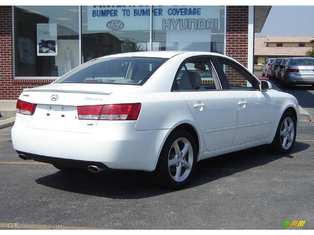 2008 Sonata SE V6 - Powder White Pearl / Beige photo #5