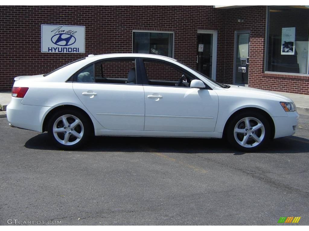 2008 Sonata SE V6 - Powder White Pearl / Beige photo #6