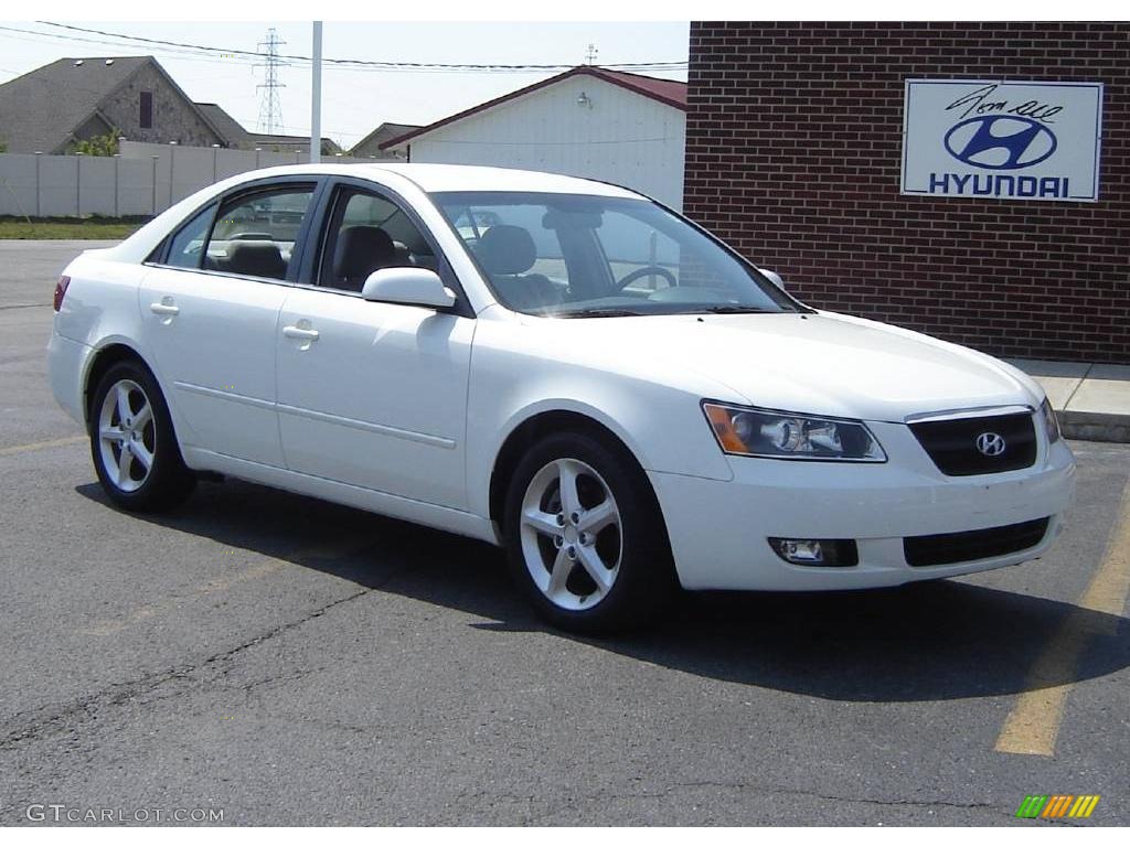 2008 Sonata SE V6 - Powder White Pearl / Beige photo #7