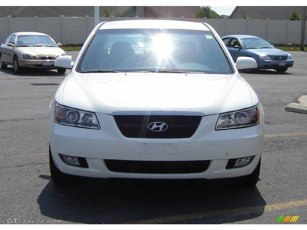 2008 Sonata SE V6 - Powder White Pearl / Beige photo #8