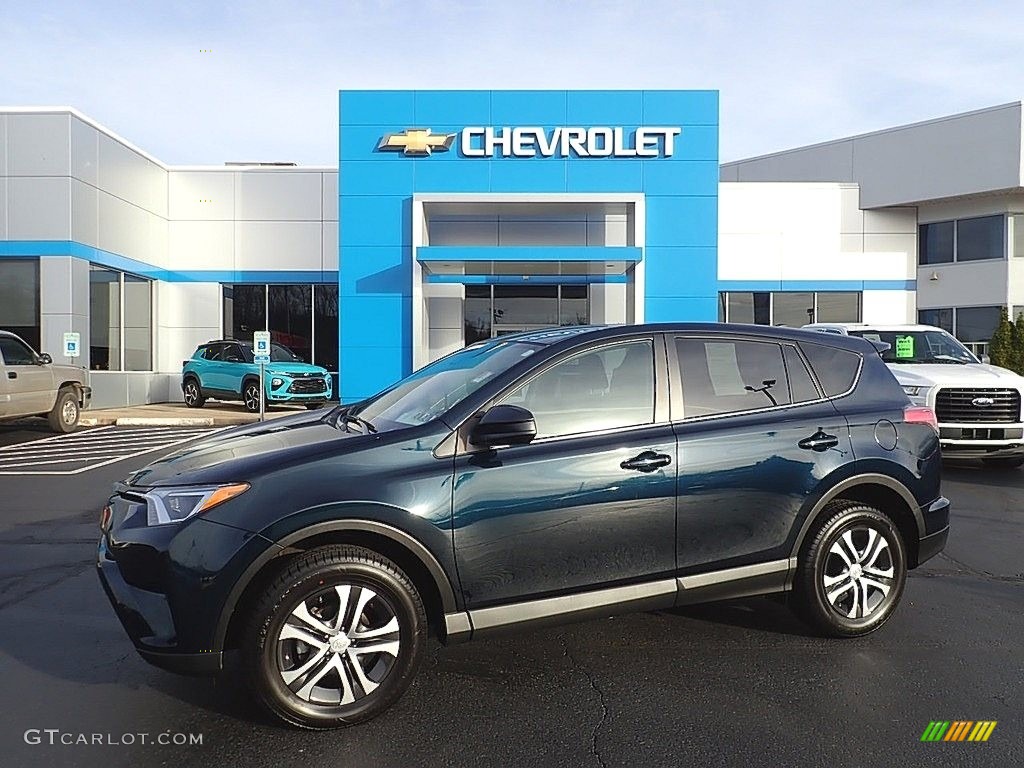 2018 RAV4 LE AWD - Galactic Aqua Mica / Black photo #1