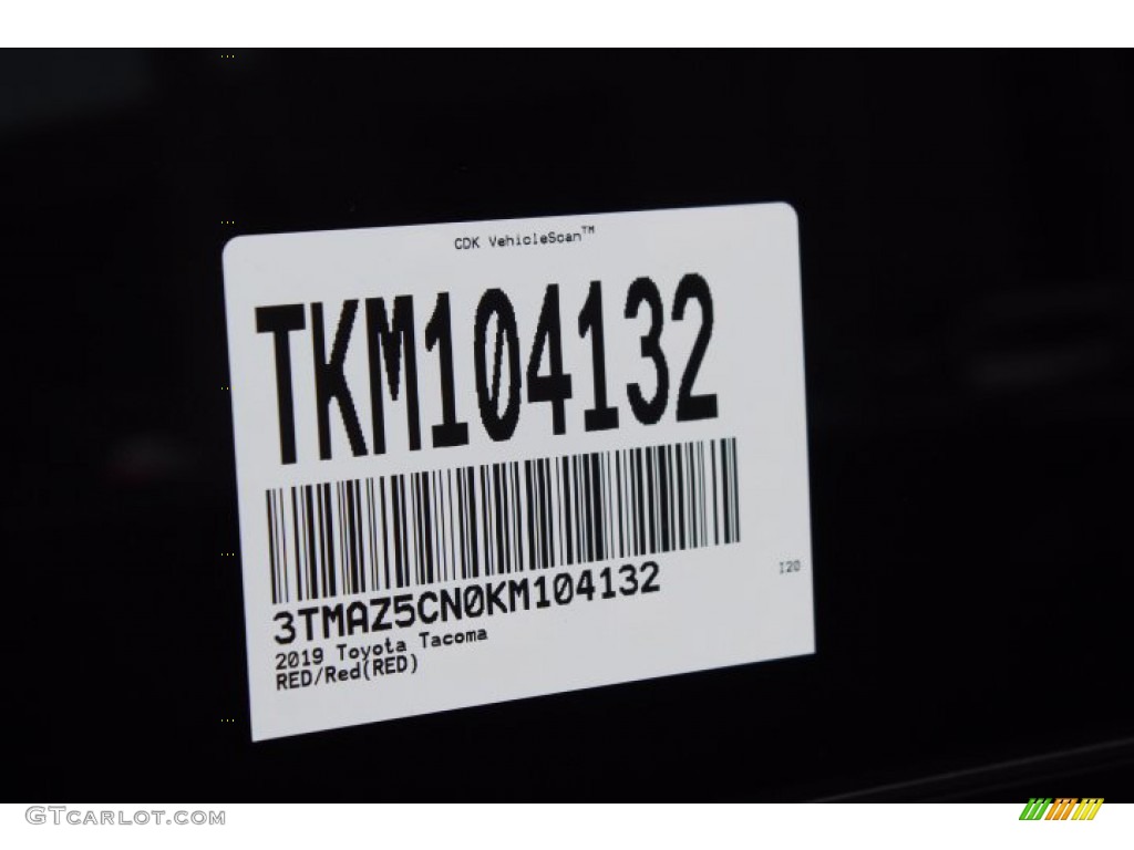 2019 Tacoma TRD Sport Double Cab - Barcelona Red Metallic / Black photo #33