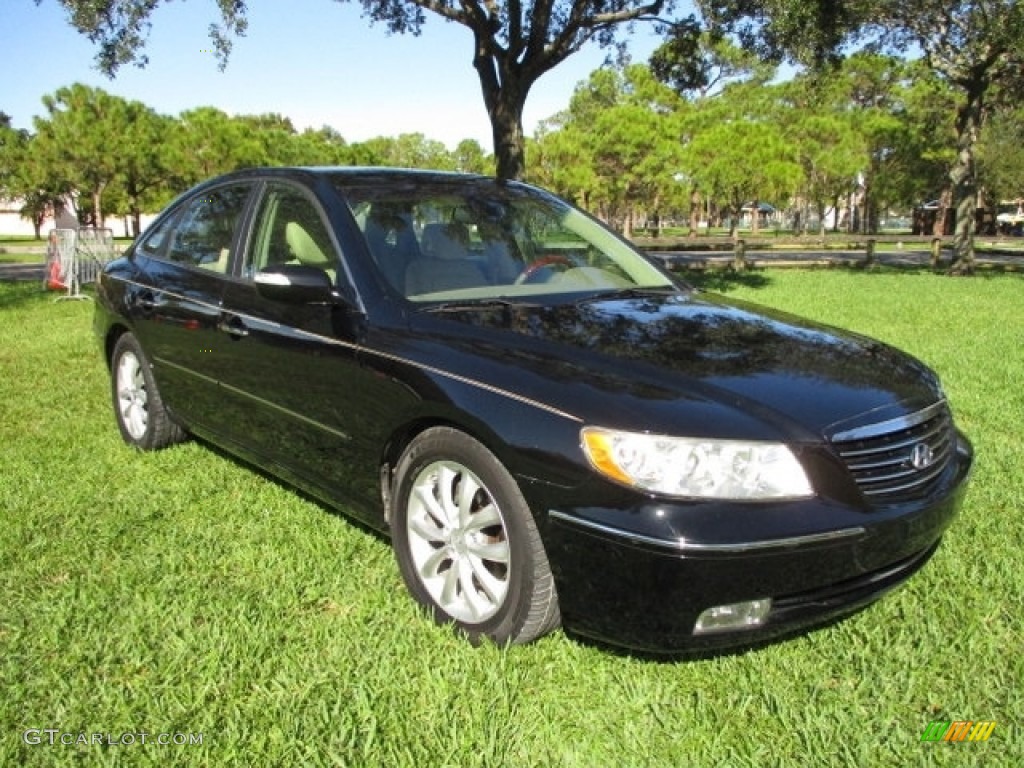 2008 Azera Limited - Ebony Black / Beige photo #1