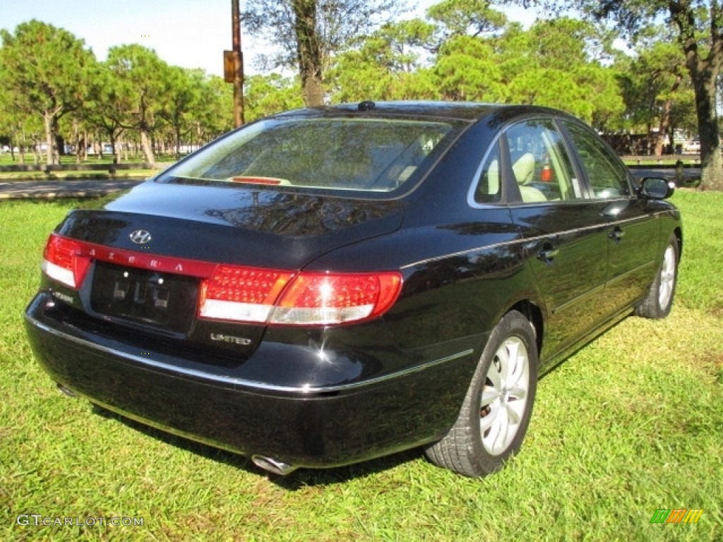 2008 Azera Limited - Ebony Black / Beige photo #5