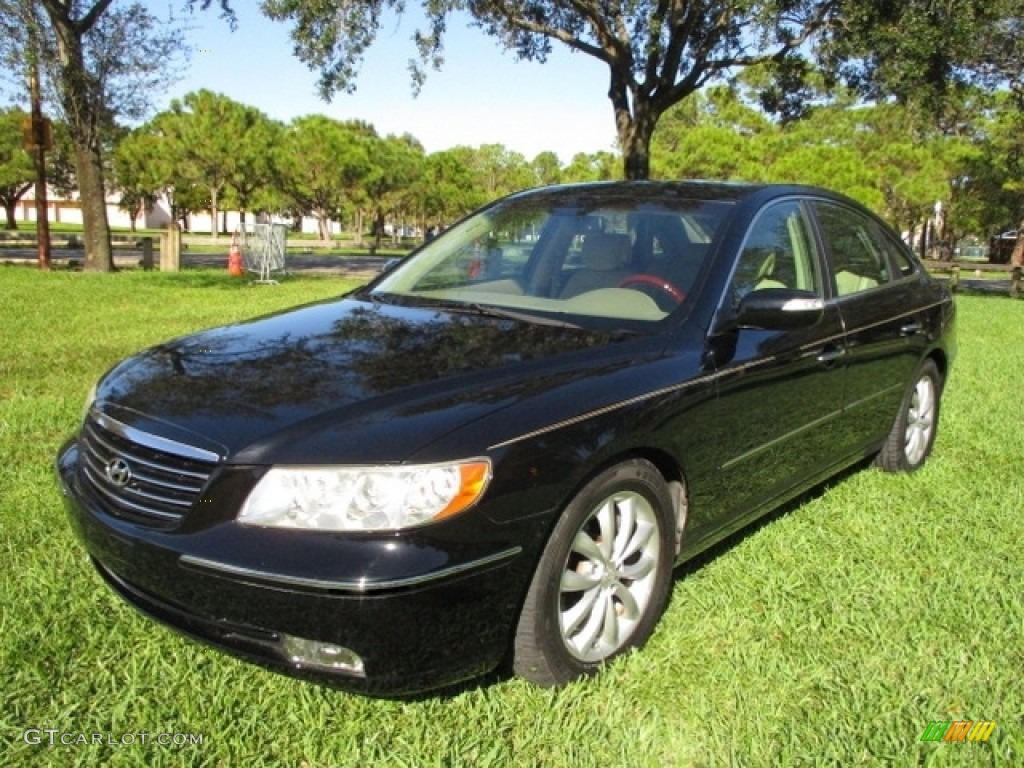 2008 Azera Limited - Ebony Black / Beige photo #14