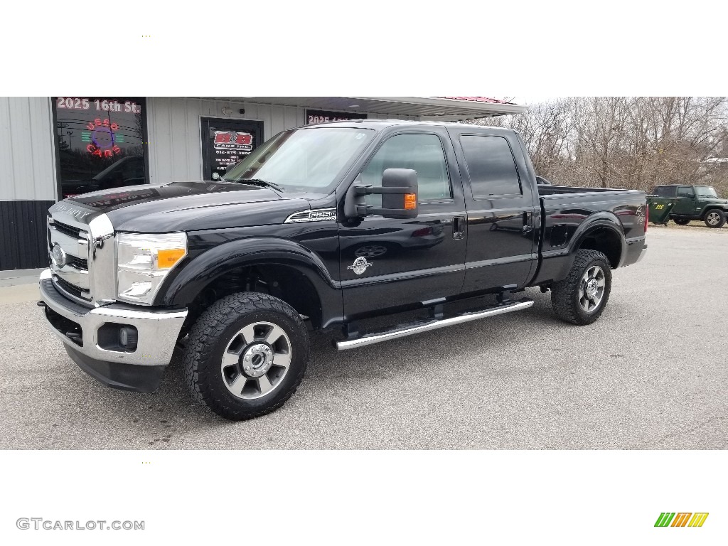 2012 F250 Super Duty Lariat Crew Cab 4x4 - Black / Adobe photo #25