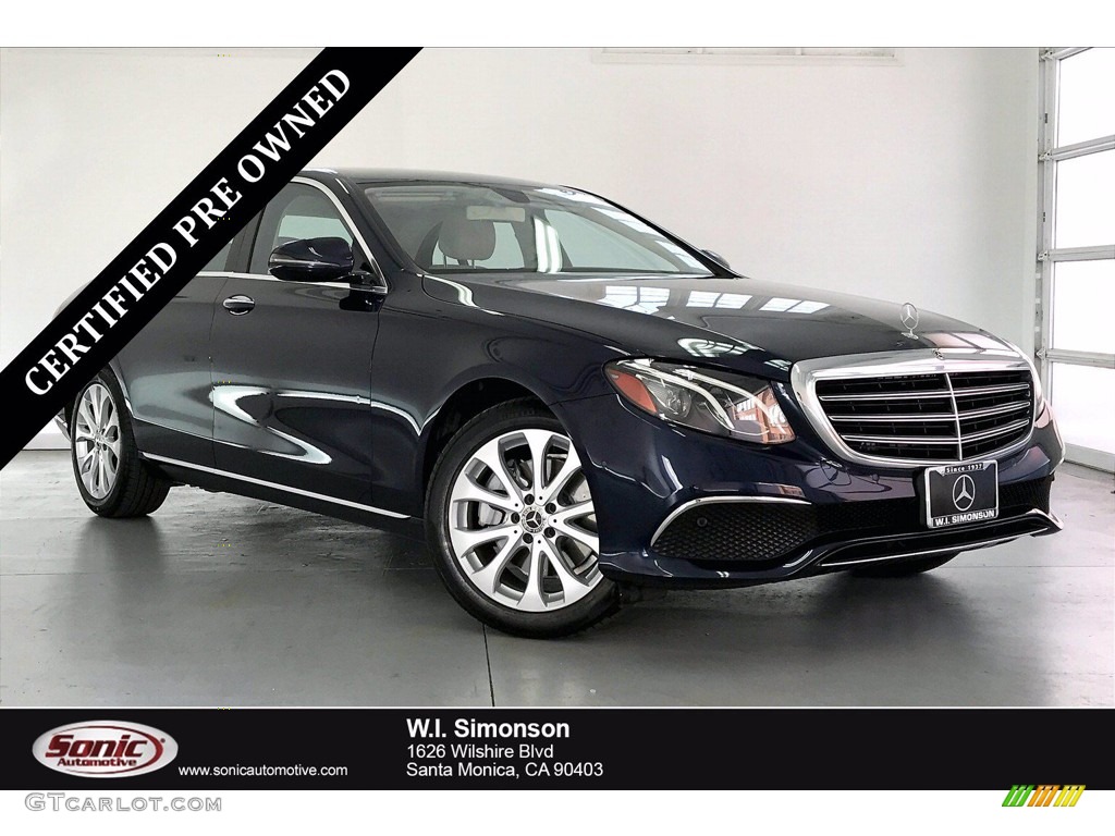 2018 E 300 Sedan - Lunar Blue Metallic / Macchiato Beige/Espresso Brown photo #1