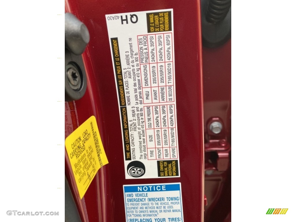 2021 Toyota RAV4 XLE Premium AWD Info Tag Photo #140275112