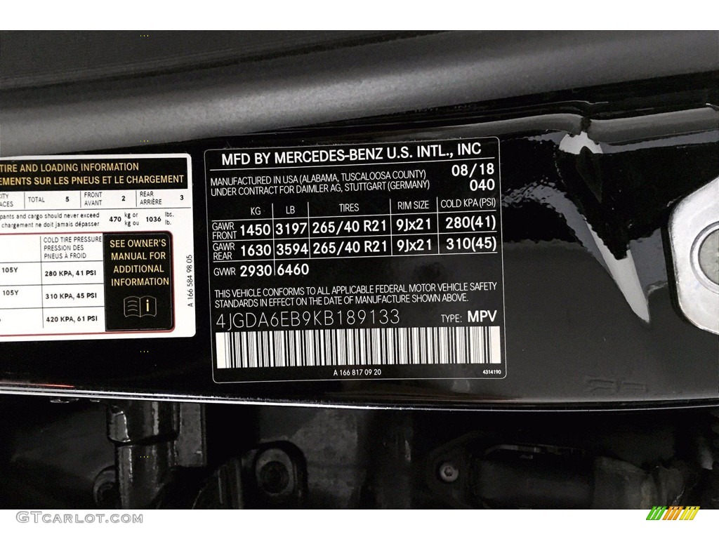 2019 GLE Color Code 040 for Black Photo #140275997