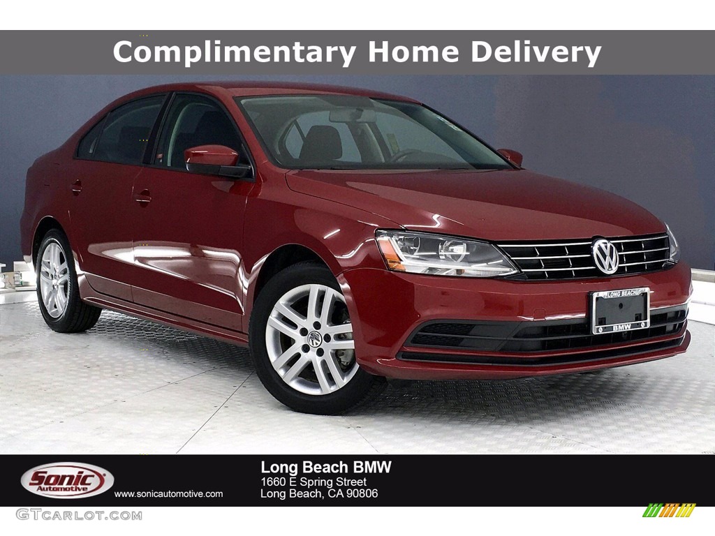 2018 Jetta S - Cardinal Red Metallic / Black/Palladium Gray photo #1