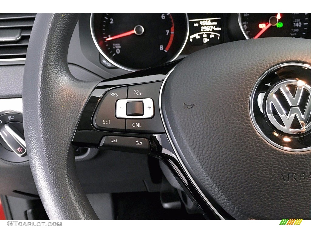 2018 Volkswagen Jetta S Black/Palladium Gray Steering Wheel Photo #140276451